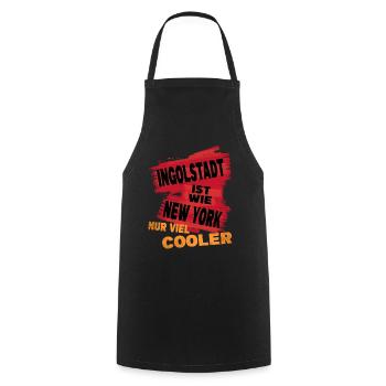 Ingolstadt Germany saying is like New York - Cooking Apron - black - Front - AI Model Male 185 dark (185cm)