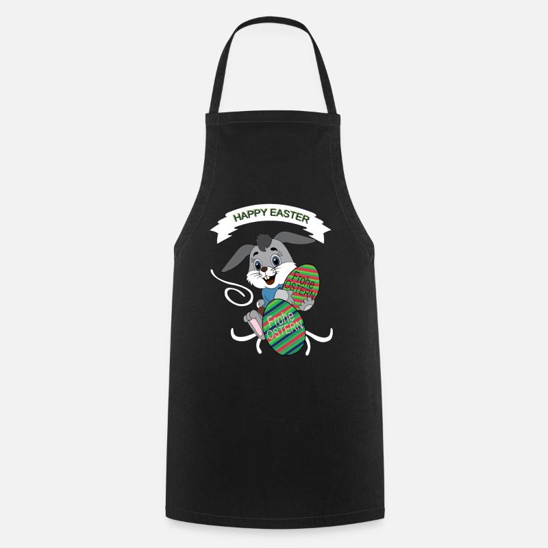HAPPY EASTER, Easter , Coloured Easter Eggs - Cooking Apron - black