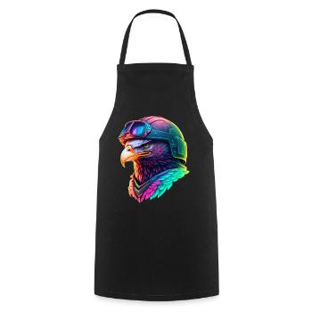 Aigle Néon en Casque Techwear - Tablier de cuisine - noir - Devant - AI Model Male 185 dark (185cm)