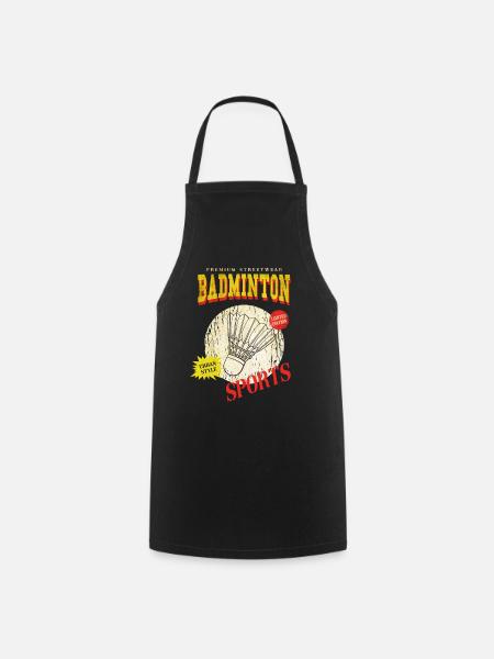 Badminton Badminton Sport Player Vintage Retro - Cooking Apron - black