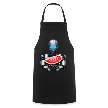 Wassermelone für den Roboter - Kochschürze - Schwarz - Vorne - AI Model Male 185 dark (185cm)