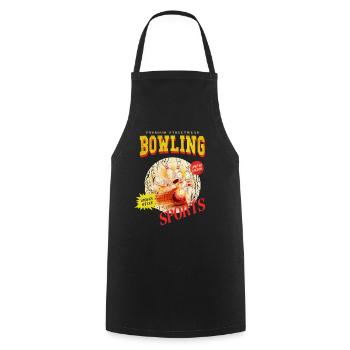 Bowling Bowling Bowling Ball Pins Bowling Players - Cooking Apron - black - Front - AI Model Male 185 dark (185cm)