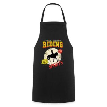 Riding Horse Rider Jumping Sport Vintage Retro - Cooking Apron - black - Front - AI Model Male 185 dark (185cm)