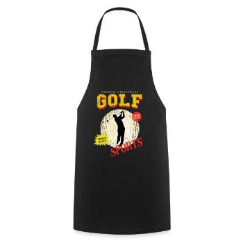 Golf Golfing Golfers Sports Hobby Club Vintage - Cooking Apron - black - Front - AI Model Male 185 dark (185cm)