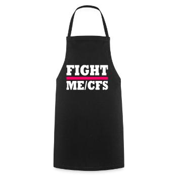 Me/cfs - fight me/cfs - Kochschürze - Schwarz - Vorne - AI Model Male 185 dark (185cm)