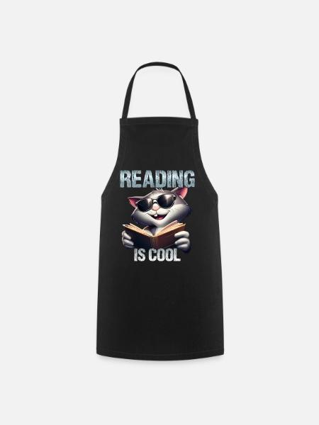 Reading is cool Katze - Kochschürze - Schwarz