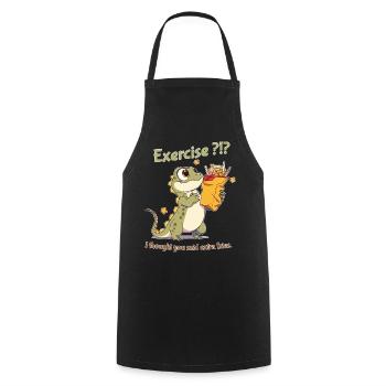 Exercise I Thought You Said Extra Fries - Cooking Apron - black - Front - AI Model Male 185 dark (185cm)
