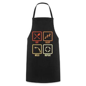 Manger Sommeil Soudure Répéter - Tablier de cuisine - noir - Devant - AI Model Male 185 dark (185cm)