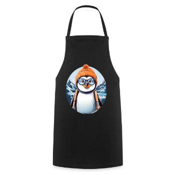 Pingouin mignon - Tablier de cuisine - noir - Devant - AI Model Male 185 dark (185cm)