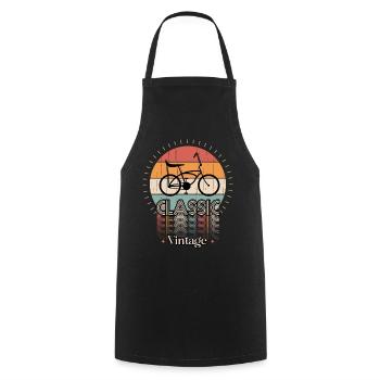 Vintage classic BIKE - Cooking Apron - black - Front - AI Model Male 185 dark (185cm)