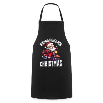 Santa Claus Motorcycle Sunglasses Christmas - Cooking Apron - black - Front - AI Model Male 185 dark (185cm)