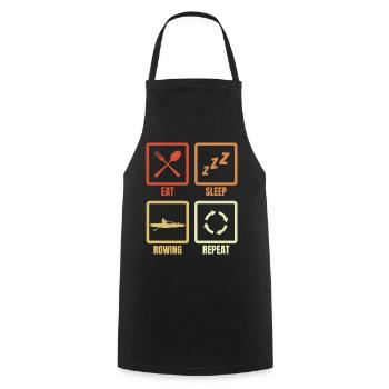 Eat Sleep Rowing Repeat - Cooking Apron - black - Front - AI Model Male 185 dark (185cm)