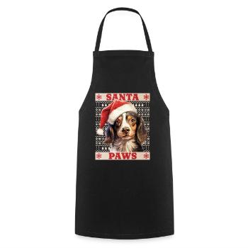 Dog Christmas Santa Paws Merry Dogmas Ugly - Cooking Apron - black - Front - AI Model Male 185 dark (185cm)