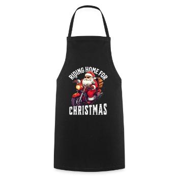 Santa Claus Motorcycle Sunglasses Christmas - Cooking Apron - black - Front - AI Model Male 185 dark (185cm)