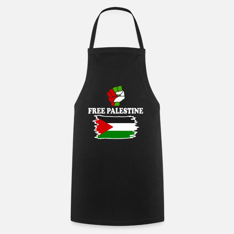 Free palestine - Tablier de cuisine - noir