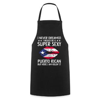 Puerto Rico | Puerto Ricaner Flagge Geschenkideen - Kochschürze - Schwarz - Vorne - AI Model Male 185 dark (185cm)