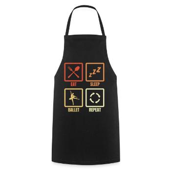 Manger dormir Ballet Répéter - Tablier de cuisine - noir - Devant - AI Model Male 185 dark (185cm)