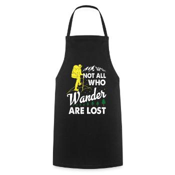 Not All Who Wander Are Lost - Hiking T-shirt - Cooking Apron - black - Front - AI Model Male 185 dark (185cm)