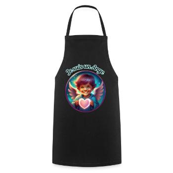 Je suis un Ange - Tablier de cuisine - noir - Devant - AI Model Male 185 dark (185cm)