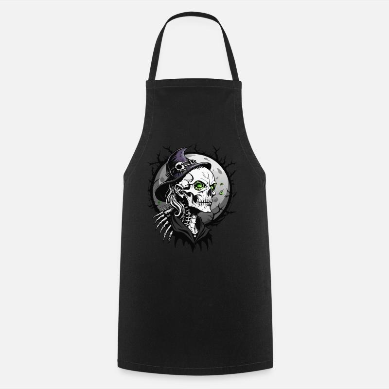 Witch Skull // Totenkopf Hexe // Halloween FS0021 - Cooking Apron - black