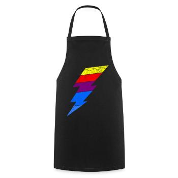 Colorful lightning effect on clothes - Cooking Apron - black - Front - AI Model Male 185 dark (185cm)