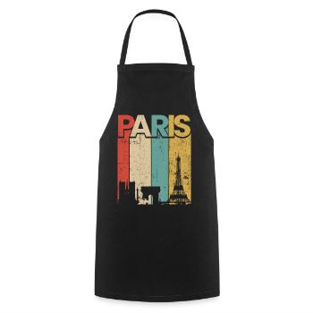 Paris Vintage Sunset Stripes - Cooking Apron - black - Front - AI Model Male 185 dark (185cm)