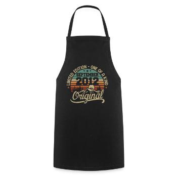 Birthday September 2012 Gift September 2012 - Cooking Apron - black - Front - AI Model Male 185 dark (185cm)