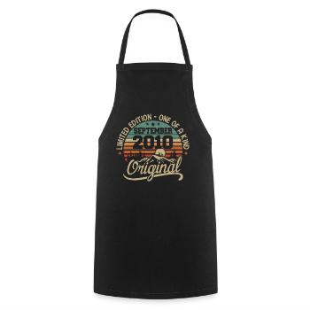 Birthday September 2010 Gift September 2010 - Cooking Apron - black - Front - AI Model Male 185 dark (185cm)