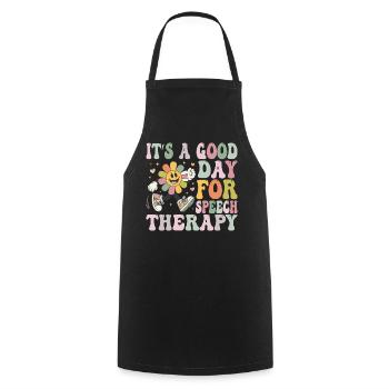 Its A Good Day For Speech Therapy Speech Pathology - Cooking Apron - black - Front - AI Model Male 185 dark (185cm)