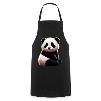 Panda - Kochschürze - Schwarz - Vorne - AI Model Male 185 dark (185cm)