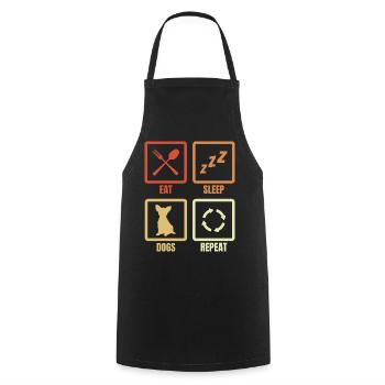 Daily routine for dog owners - Cooking Apron - black - Front - AI Model Male 185 dark (185cm)