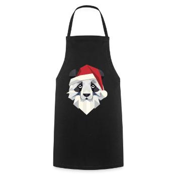 Merry Christmas Panda in Modern Style - Cooking Apron - black - Front - AI Model Male 185 dark (185cm)