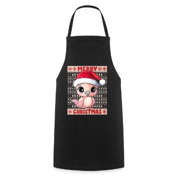 Flamingo Ugly Noël Noël Doux - Tablier de cuisine - noir - Devant - AI Model Male 185 dark (185cm)