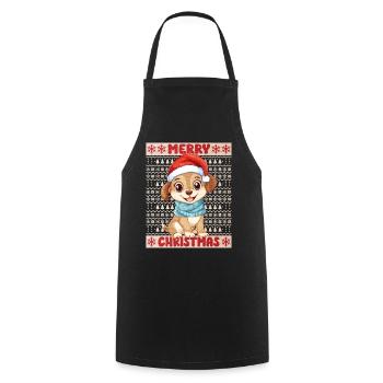 Dog Ugly Christmas Christmas Xmas Cute Cute - Cooking Apron - black - Front - AI Model Male 185 dark (185cm)