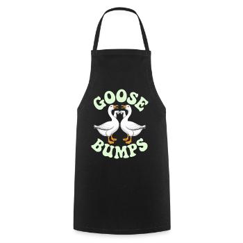 Goose Duo Heart Emblem - Cooking Apron - black - Front - AI Model Male 185 dark (185cm)