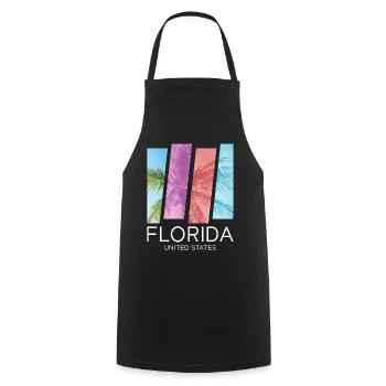 Florida USA Miami America Summer Palm Trees Beach - Cooking Apron - black - Front - AI Model Male 185 dark (185cm)