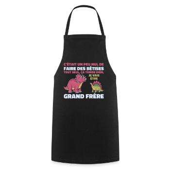 Futur Grand Frère Dinosaure Grand Frère Cadeau - Tablier de cuisine - noir - Devant - AI Model Male 185 dark (185cm)