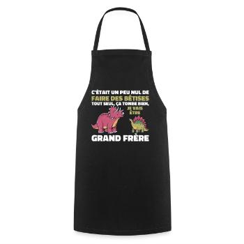 Futur Grand Frère Dinosaure Grand Frère Cadeau - Tablier de cuisine - noir - Devant - AI Model Male 185 dark (185cm)