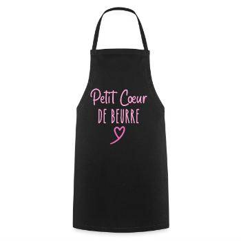 Petit cœur de beurre - Tablier de cuisine - noir - Devant - AI Model Male 185 dark (185cm)