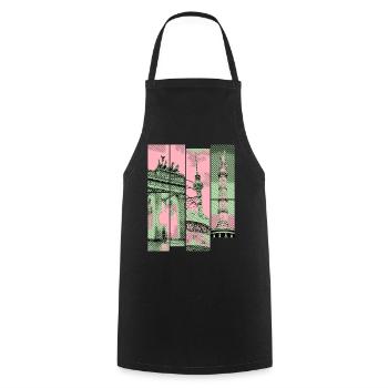 Berlin Skyline City Germany Collage Vintage - Cooking Apron - black - Front - AI Model Male 185 dark (185cm)