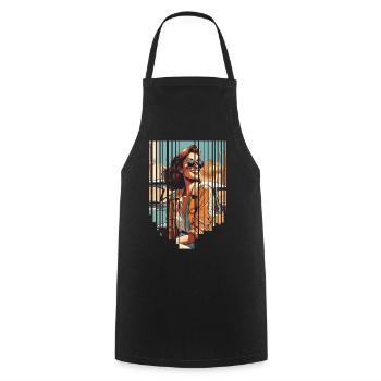 girl girlie wild punk freestyle love peace style - Cooking Apron - black - Front - AI Model Male 185 dark (185cm)