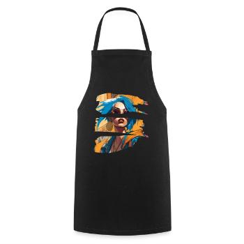 fille girlie sauvage punk freestyle amour peace style - Tablier de cuisine - noir - Devant - AI Model Male 185 dark (185cm)