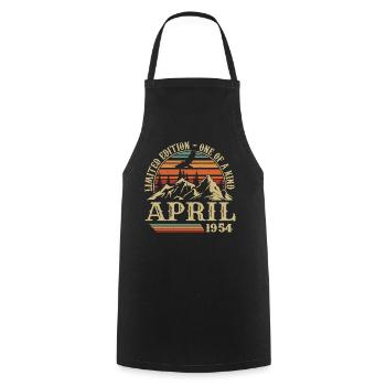 Best Birthday Gift April 1954 - Cooking Apron - black - Front - AI Model Male 185 dark (185cm)
