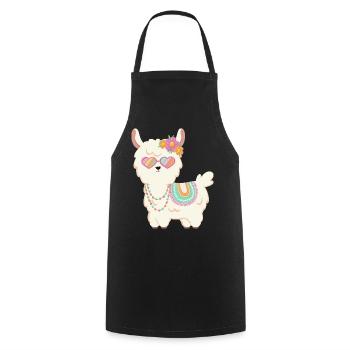 Sweet Llama Summer - Cooking Apron - black - Front - AI Model Male 185 dark (185cm)