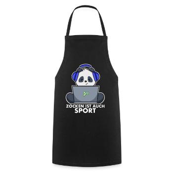 Panda Gamer - Gaming is also sport - Cooking Apron - black - Front - AI Model Male 185 dark (185cm)