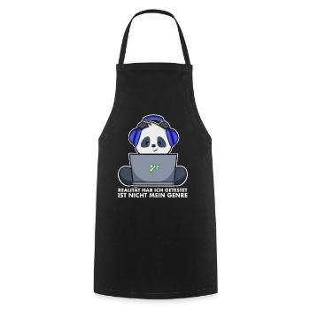 Gamer Shirt Panda - Realität ist nicht mein Genre - Kochschürze - Schwarz - Vorne - AI Model Male 185 dark (185cm)
