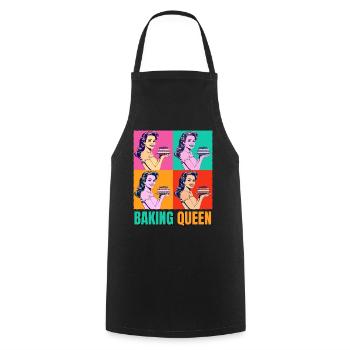 Baking Cake Baking Queen Baking Fairy Baker Pop Art - Cooking Apron - black - Front - AI Model Male 185 dark (185cm)