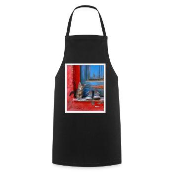 sweet cat - Cooking Apron - black - Front - AI Model Male 185 dark (185cm)