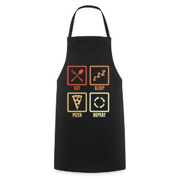Eat Sleep Pizza Repeat - Cooking Apron - black - Front - AI Model Male 185 dark (185cm)