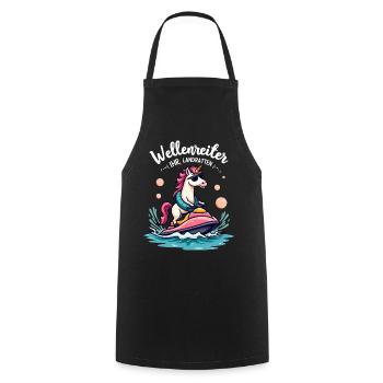 Cavalier de vague licorne rose - Tablier de cuisine - noir - Devant - AI Model Male 185 dark (185cm)